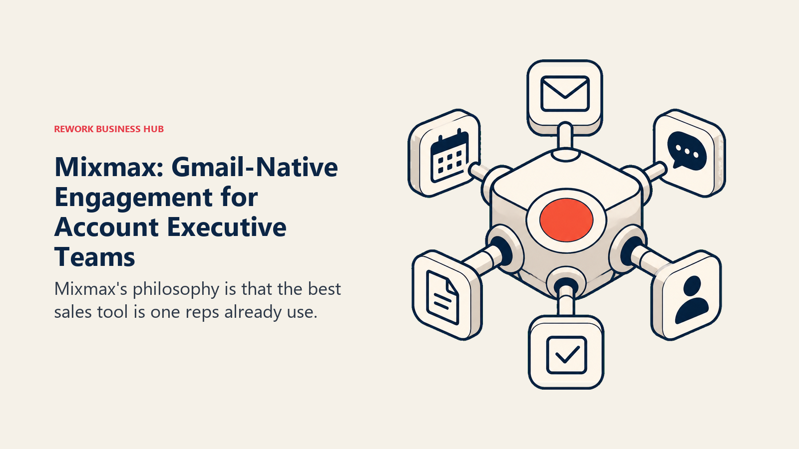 Mixmax: Gmail-Native Engagement for Account Executive Teams shown with a modular operations hub