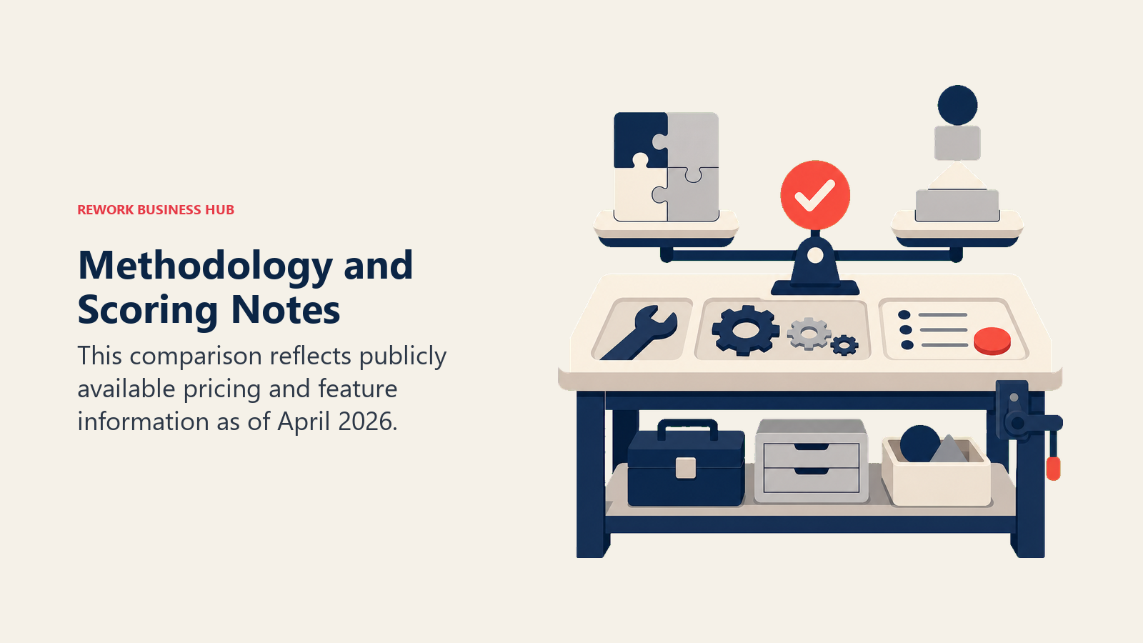 Methodology and Scoring Notes shown with a buyer evaluation workbench