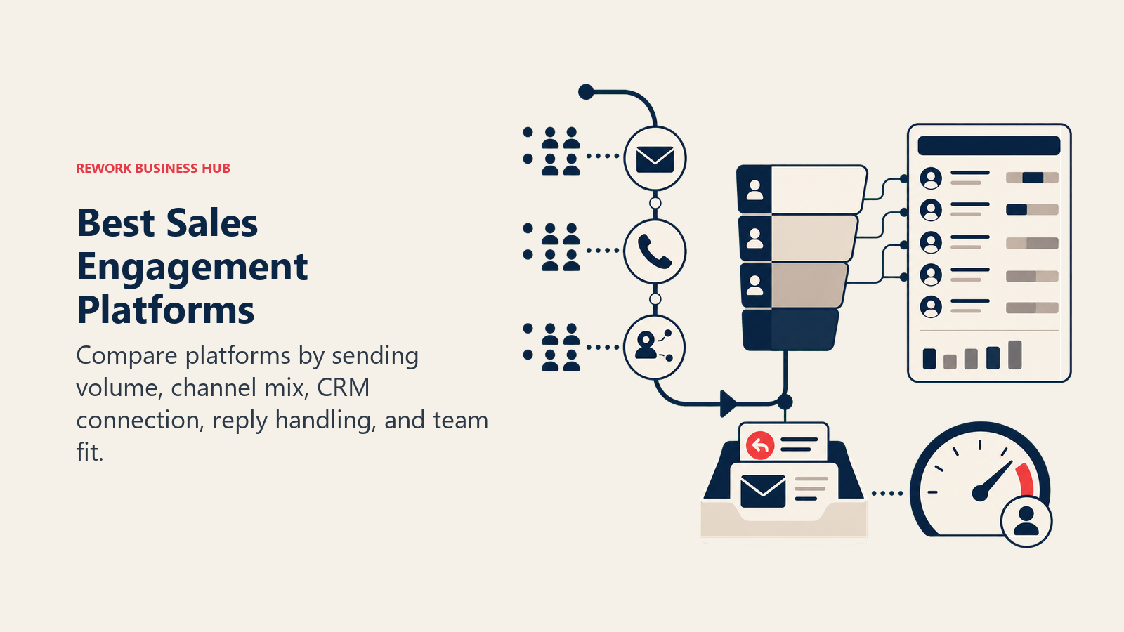 Best sales engagement platforms shown as multichannel sequences connected to CRM pipeline and shared inbox