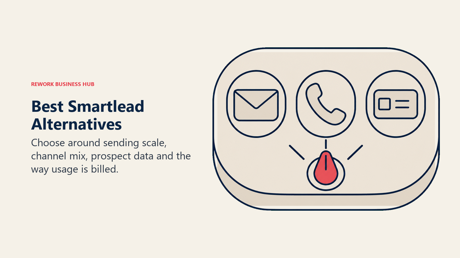 Outbound switchboard with email, phone and contact card representing Smartlead alternatives