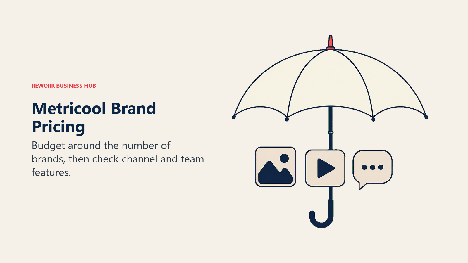 Metricool Brand Pricing shown with brand umbrella