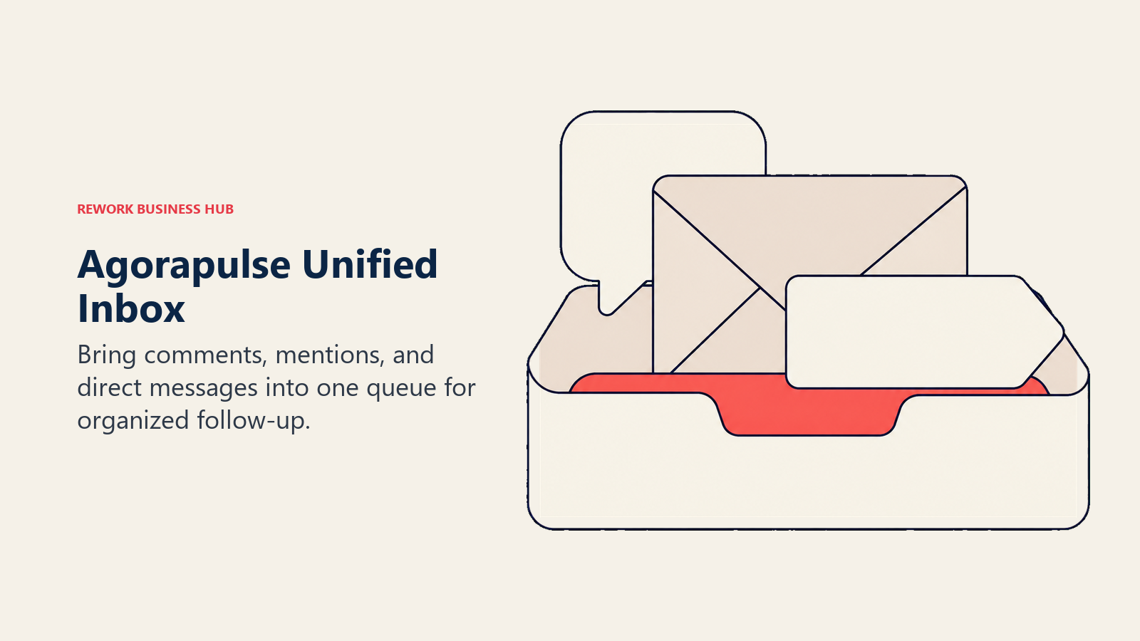 Agorapulse Unified Inbox: comments and direct messages gathered into one response tray