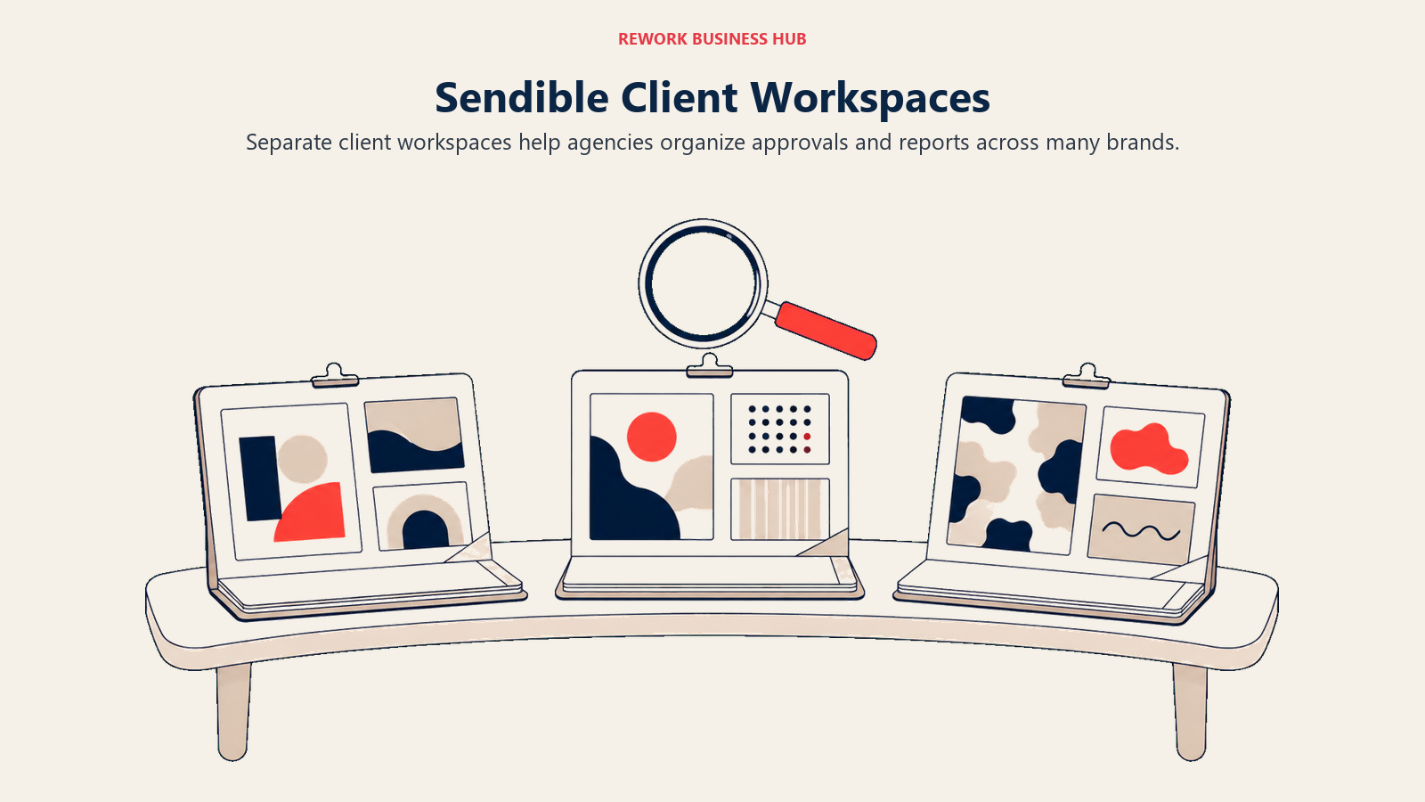 Sendible Client Workspaces: separate client portfolios sharing one agency review workspace