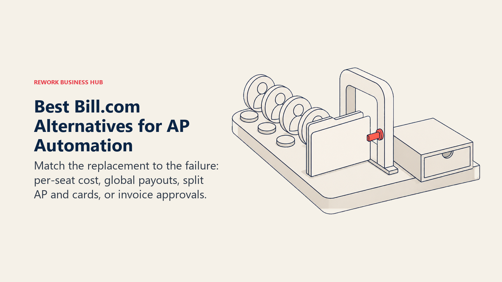 Best Bill.com alternatives shown as an invoice folder meeting a per-approver toll gate