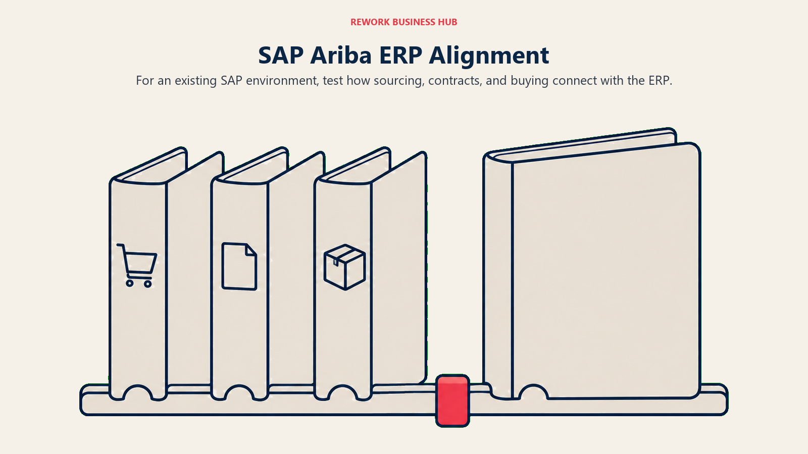 SAP Ariba ERP Alignment: aligned bindings illustrating for an existing SAP environment, test how sourcing, contracts, and buying connect with the ERP.