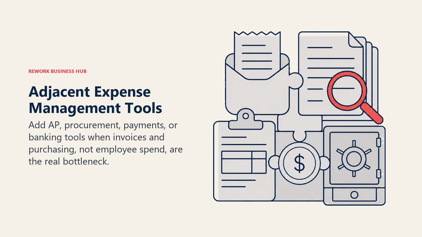 Adjacent expense management tools represented by receipt, invoice, procurement, payment, and banking artifacts