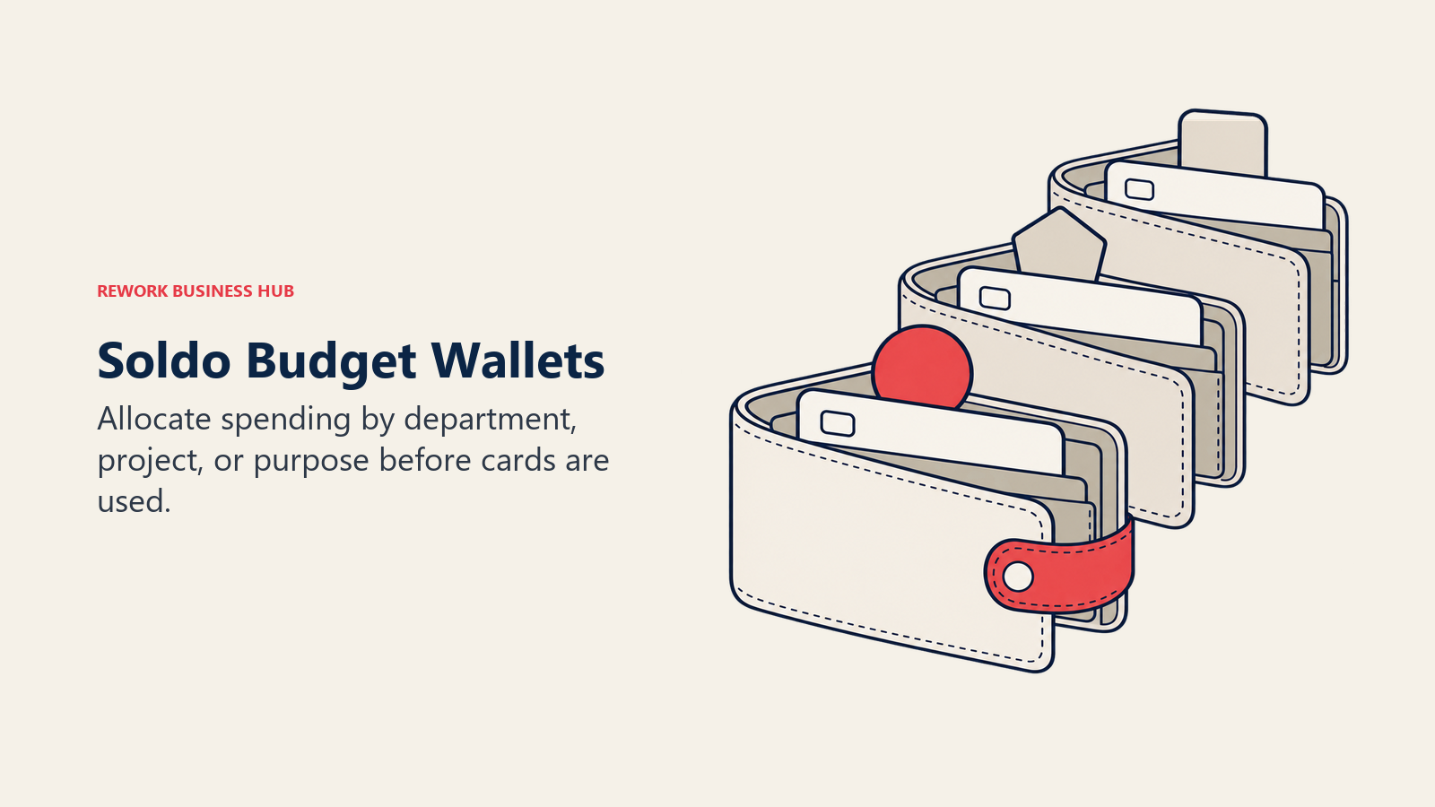 Soldo Budget Wallets: Three wallets separate departmental or project spending pools.