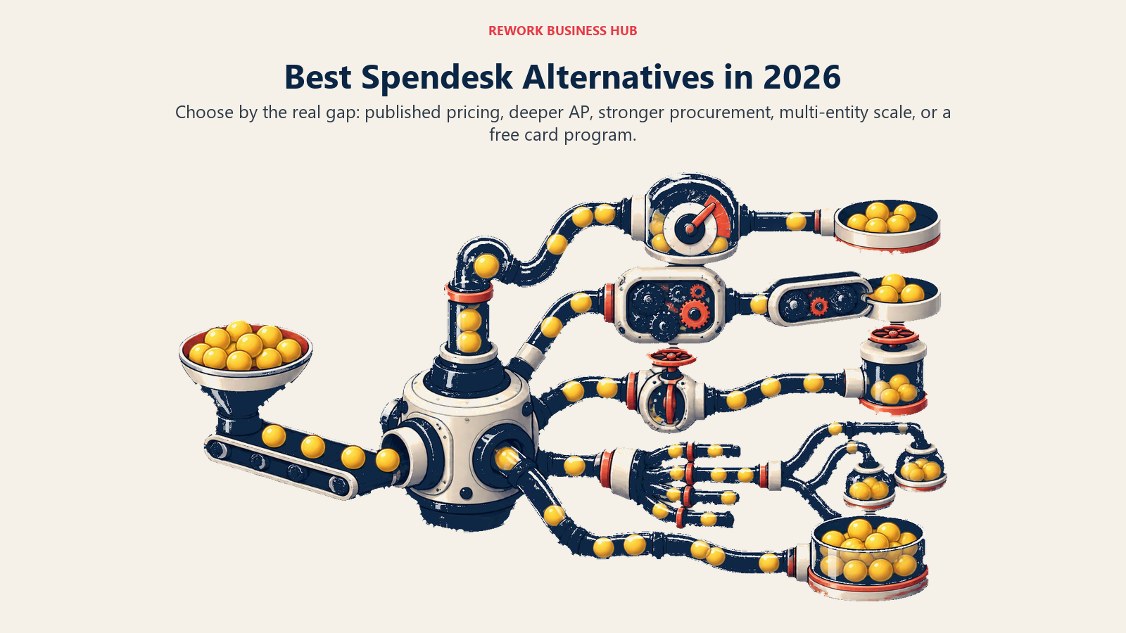 Opaque spend platform branching into visible pricing and specialist module paths