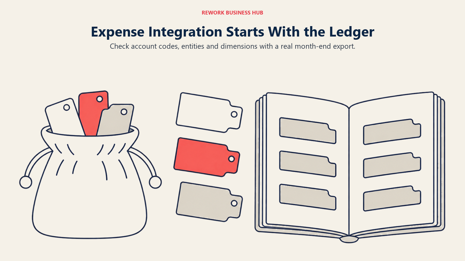 Expense tags and a ledger with matching slots for testing accounting integration
