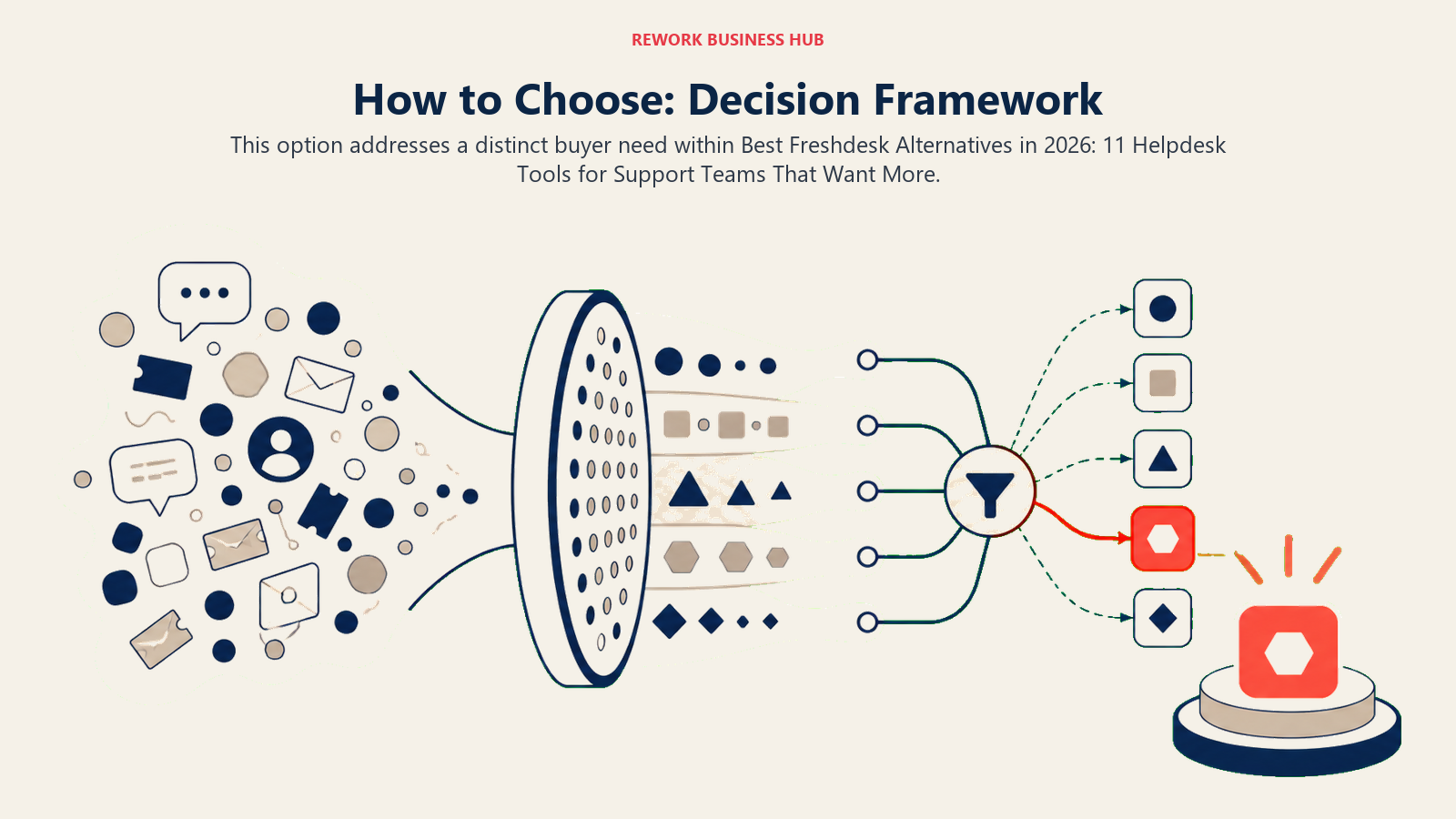 How to Choose: Decision Framework shown with a decision lens sorting signals
