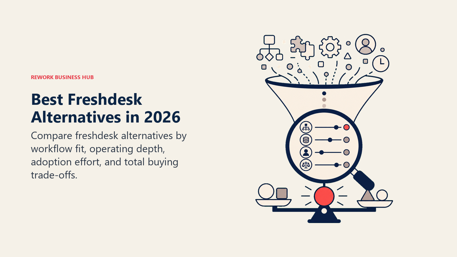 Best Freshdesk Alternatives in 2026 shown with a decision lens sorting signals