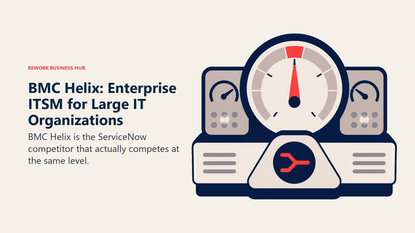 BMC Helix: Enterprise ITSM for Large IT Organizations shown with a signal console with one focal indicator