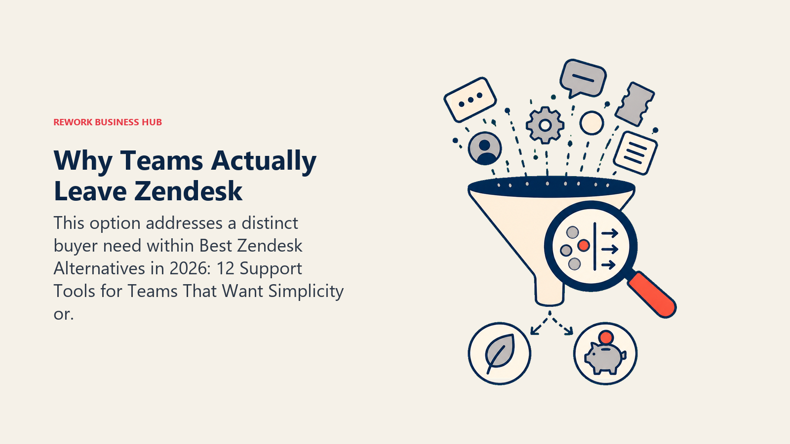 Why Teams Actually Leave Zendesk shown with a decision lens sorting signals