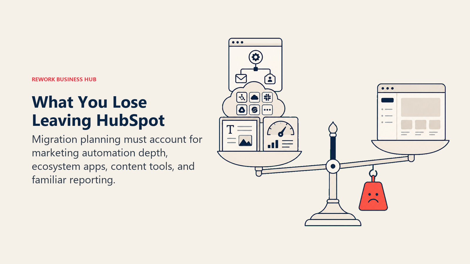 What You Lose Leaving HubSpot: HubSpot migration trade-off scale