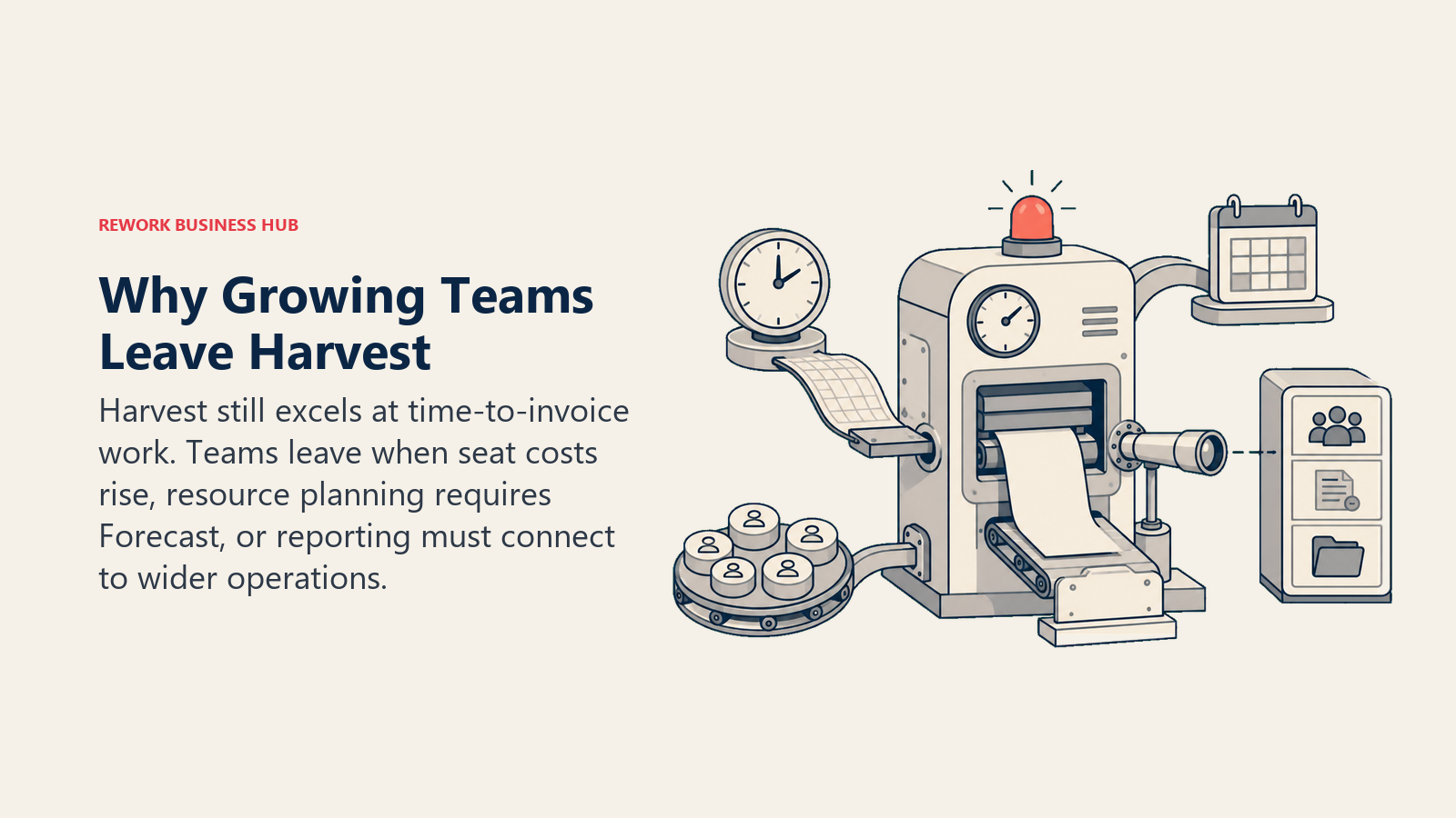 Polished Harvest time-to-invoice machine constrained by multiplying seats, a separate Forecast bridge, and a shallow reporting lens
