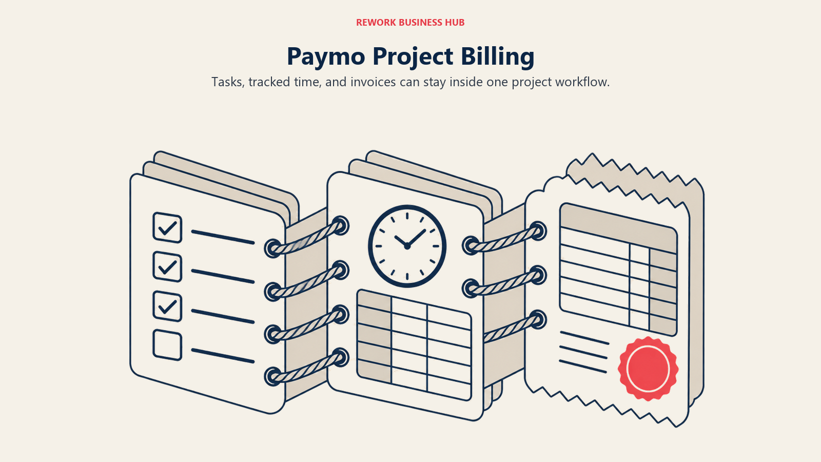 Task, timesheet, and invoice documents sharing one project binding in Paymo