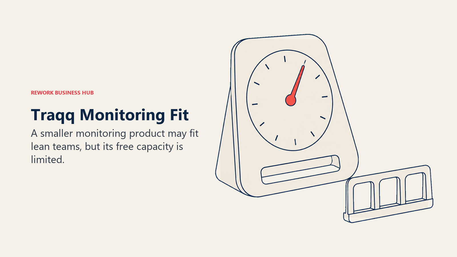 Compact activity instrument with a small team rack illustrating Traqq monitoring fit