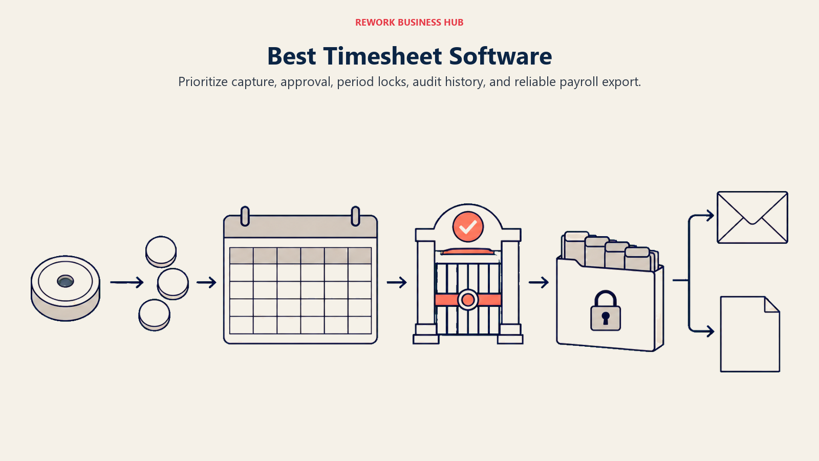 Timesheet software workflow from time capture through approval and audit lock to payroll and client billing