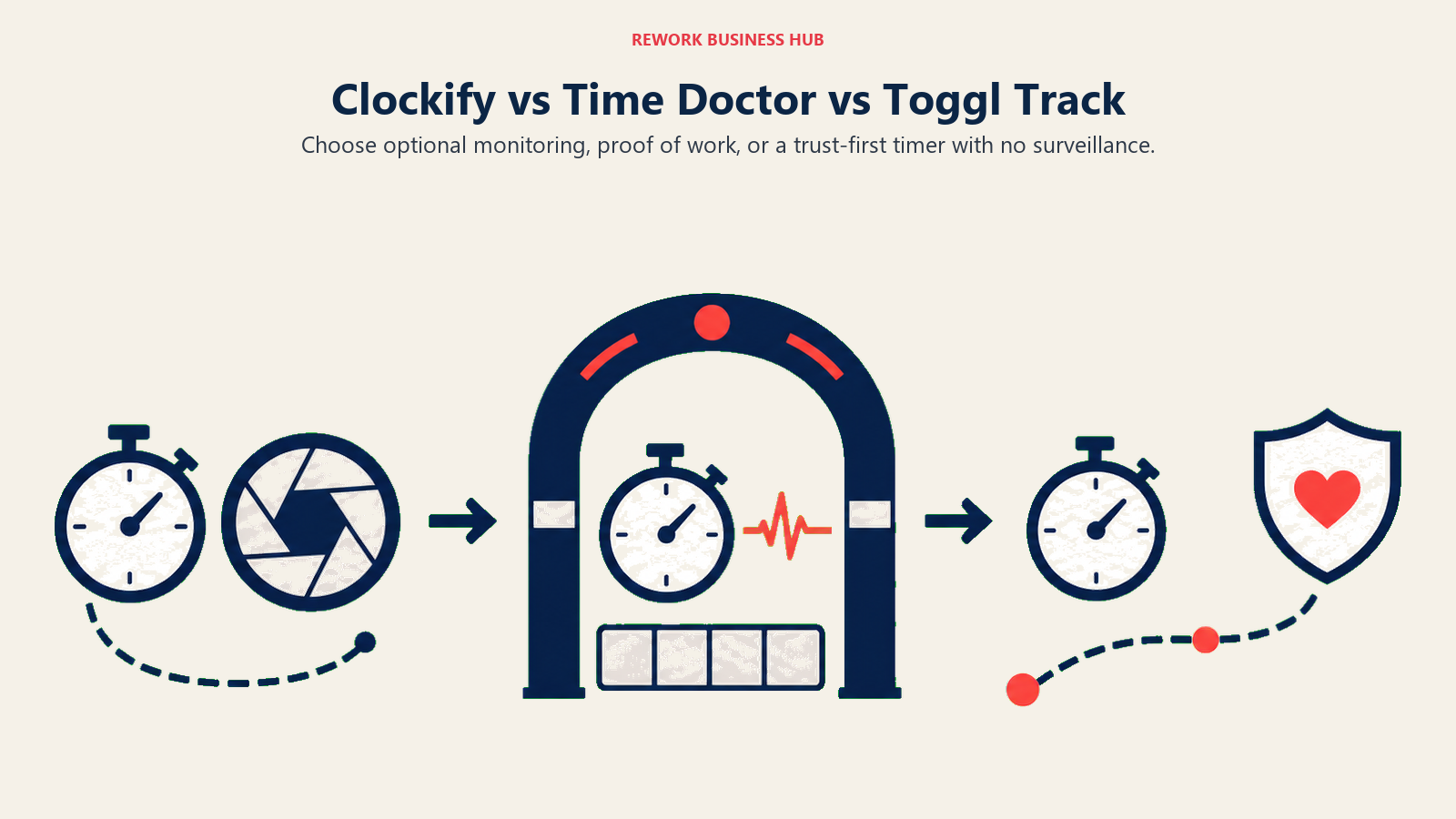 Three time tracking approaches from optional monitoring to proof of work and trust-first tracking