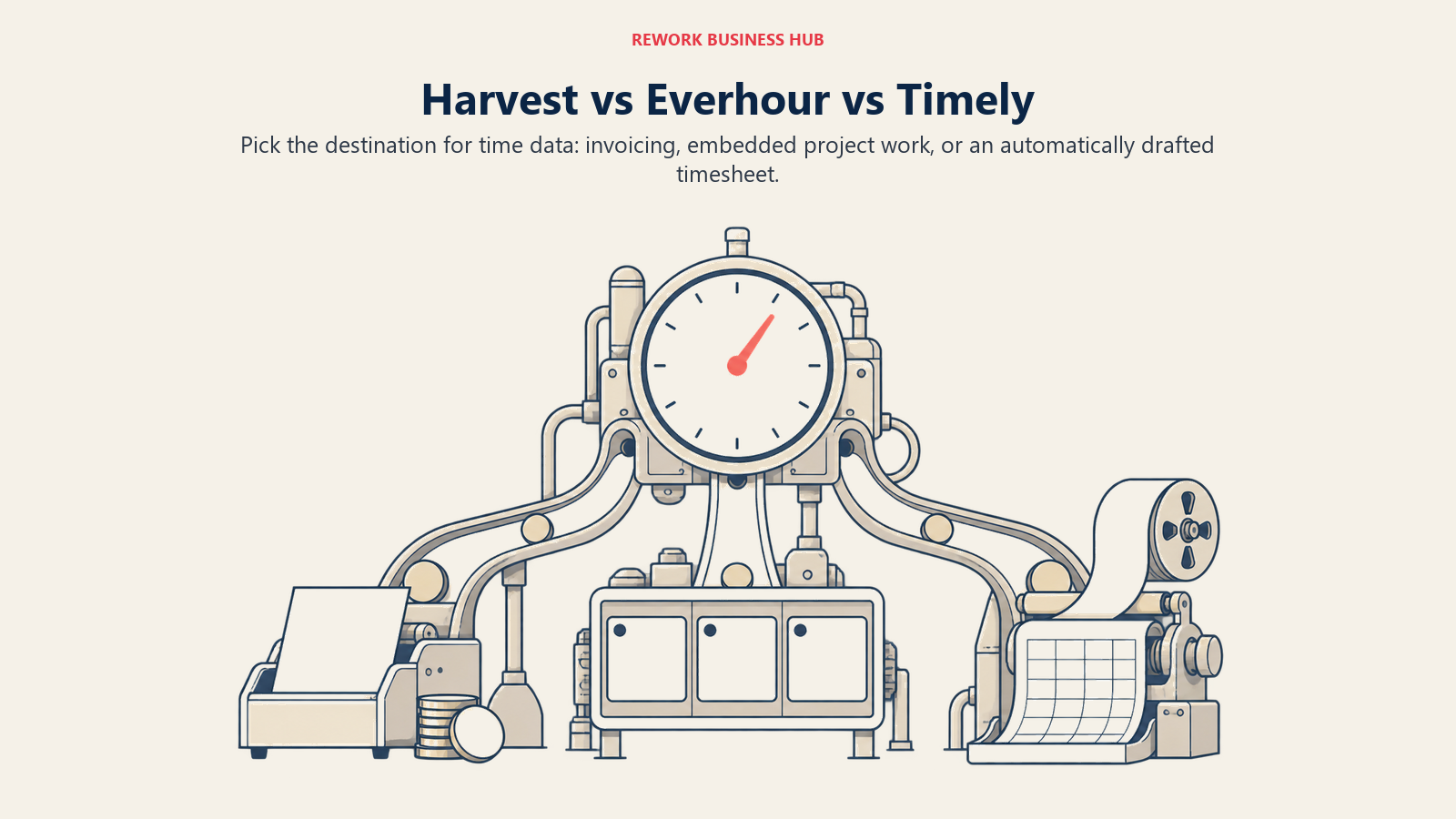 Three billable time routes leading to an invoice, an embedded project task, and an automatically drafted timesheet
