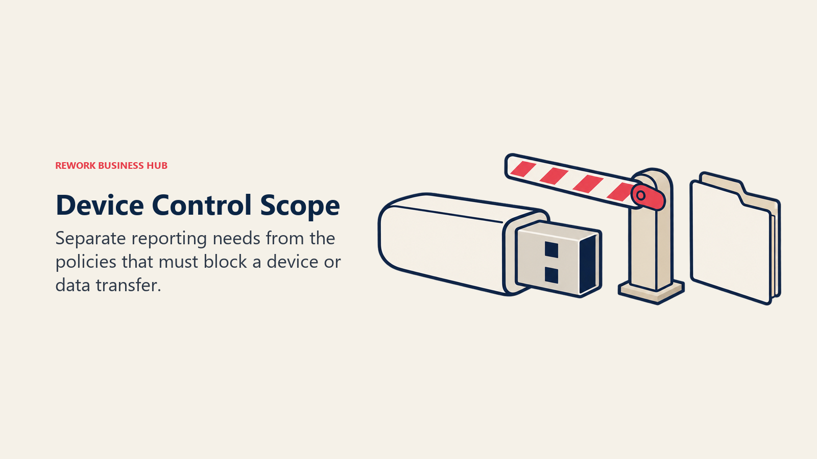 Device Control Scope illustrated by usb at policy barrier