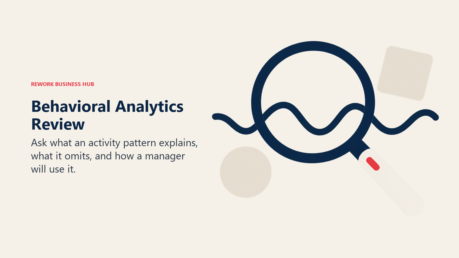 Behavioral Analytics Review illustrated by lens over activity wave
