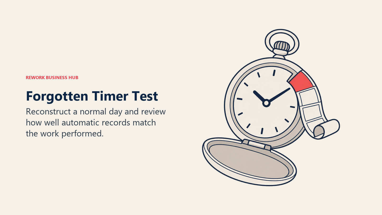 Forgotten Timer Test illustrated by calendar completes watch