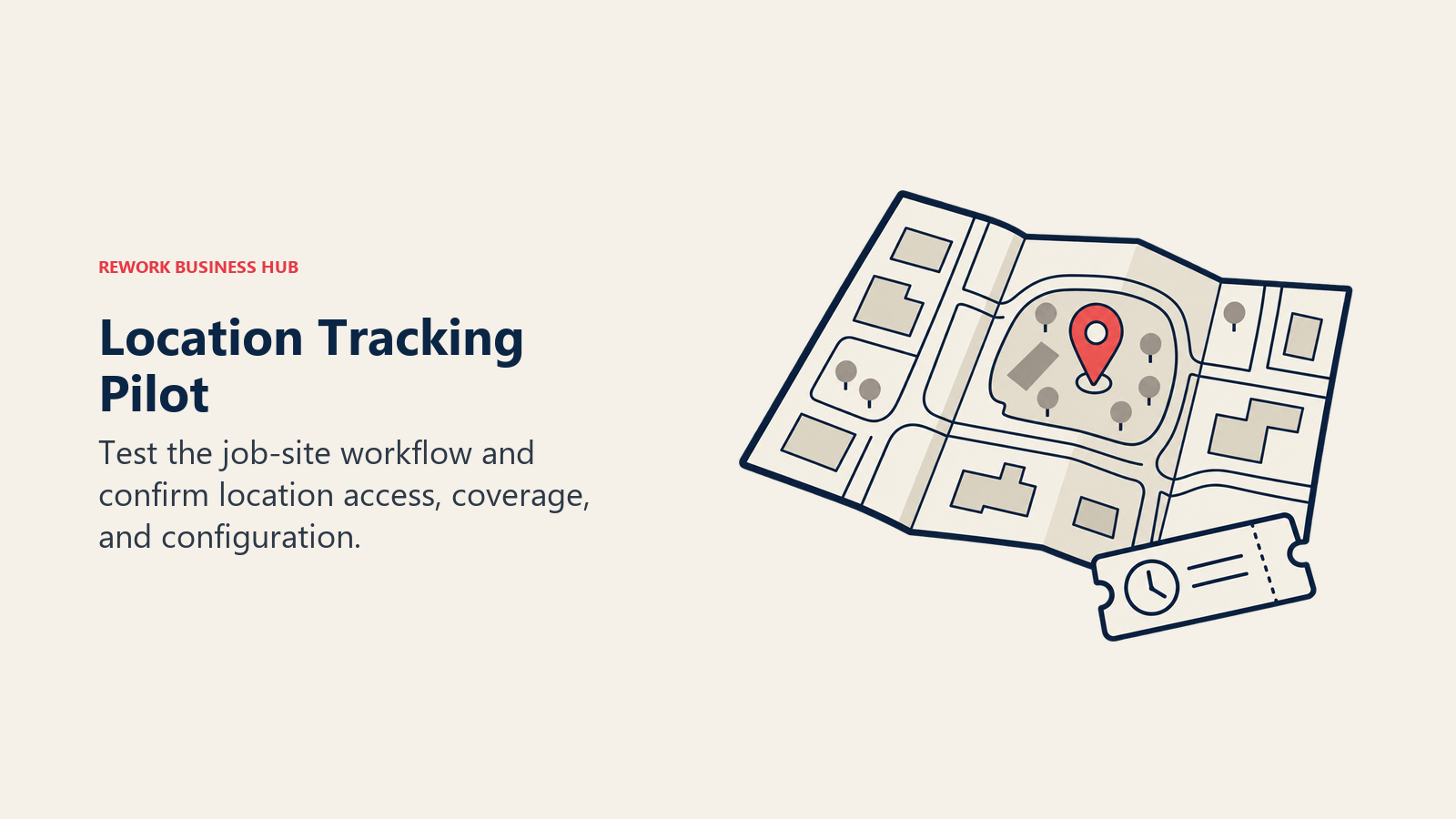 Location Tracking Pilot illustrated by site boundary and ticket