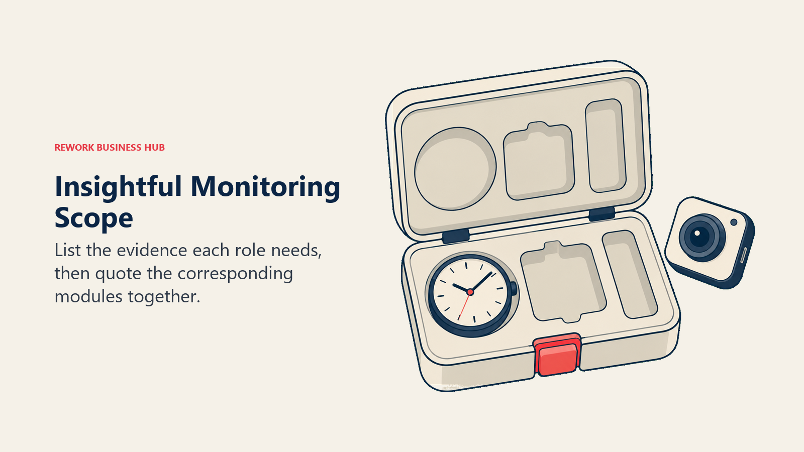 Open modular tool case illustrating selective monitoring requirements for Insightful