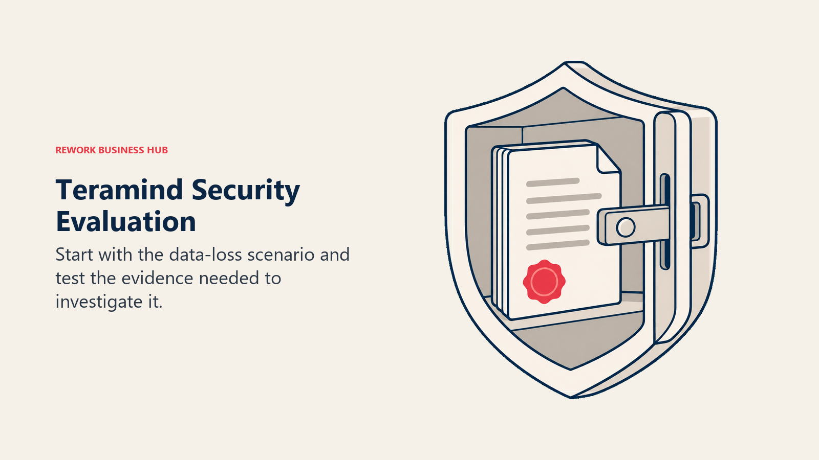 Protected document at a vault exit illustrating a Teramind data-loss scenario test