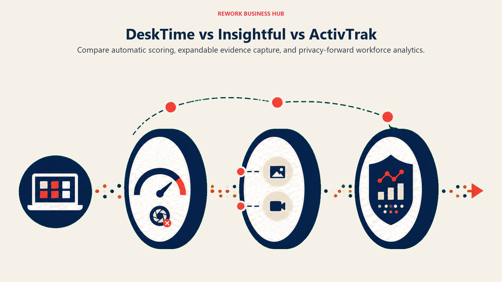 Three workforce analytics models balancing productivity measurement, evidence capture, and privacy